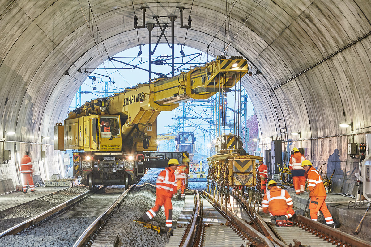 Gleisbau Strecke StuttgartMannheim LEONHARD WEISS